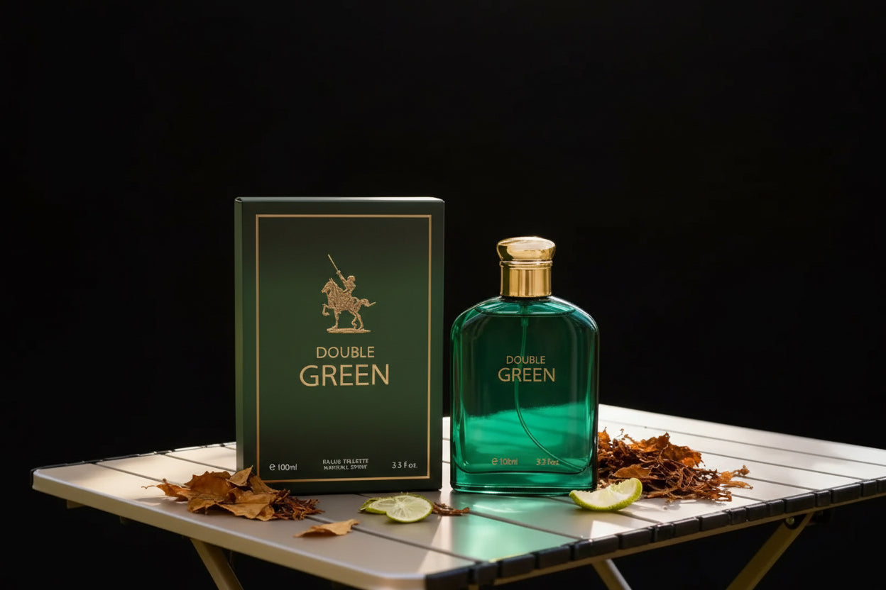 Double Green – Eau de Toilette for Men – Fresh & Earthy Adventure Fragrance – 100ml
