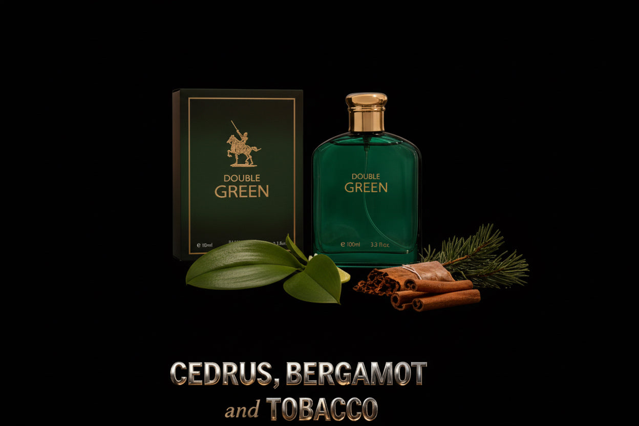 Double Green – Eau de Toilette for Men – Fresh & Earthy Adventure Fragrance – 100ml