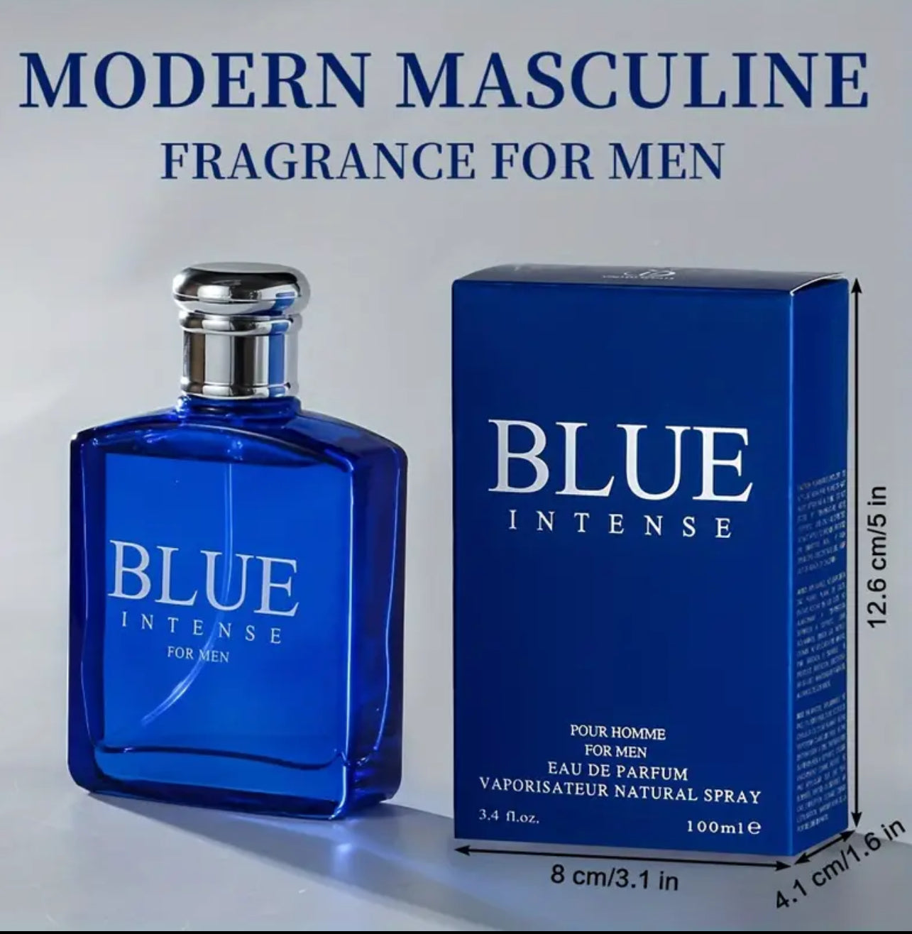Blue Intense for Men – Eau de Parfum – Fresh & Woody Fragrance for Men