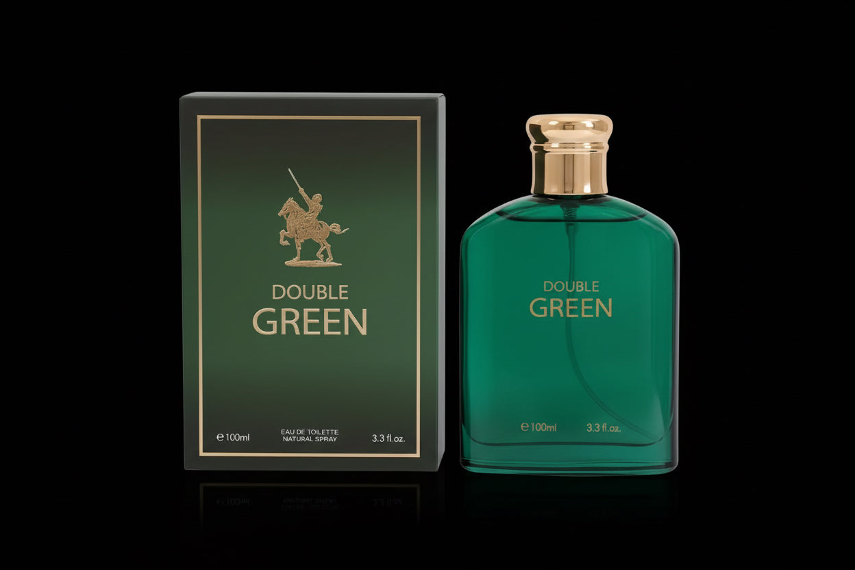 Double Green – Eau de Toilette for Men – Fresh & Earthy Adventure Fragrance – 100ml